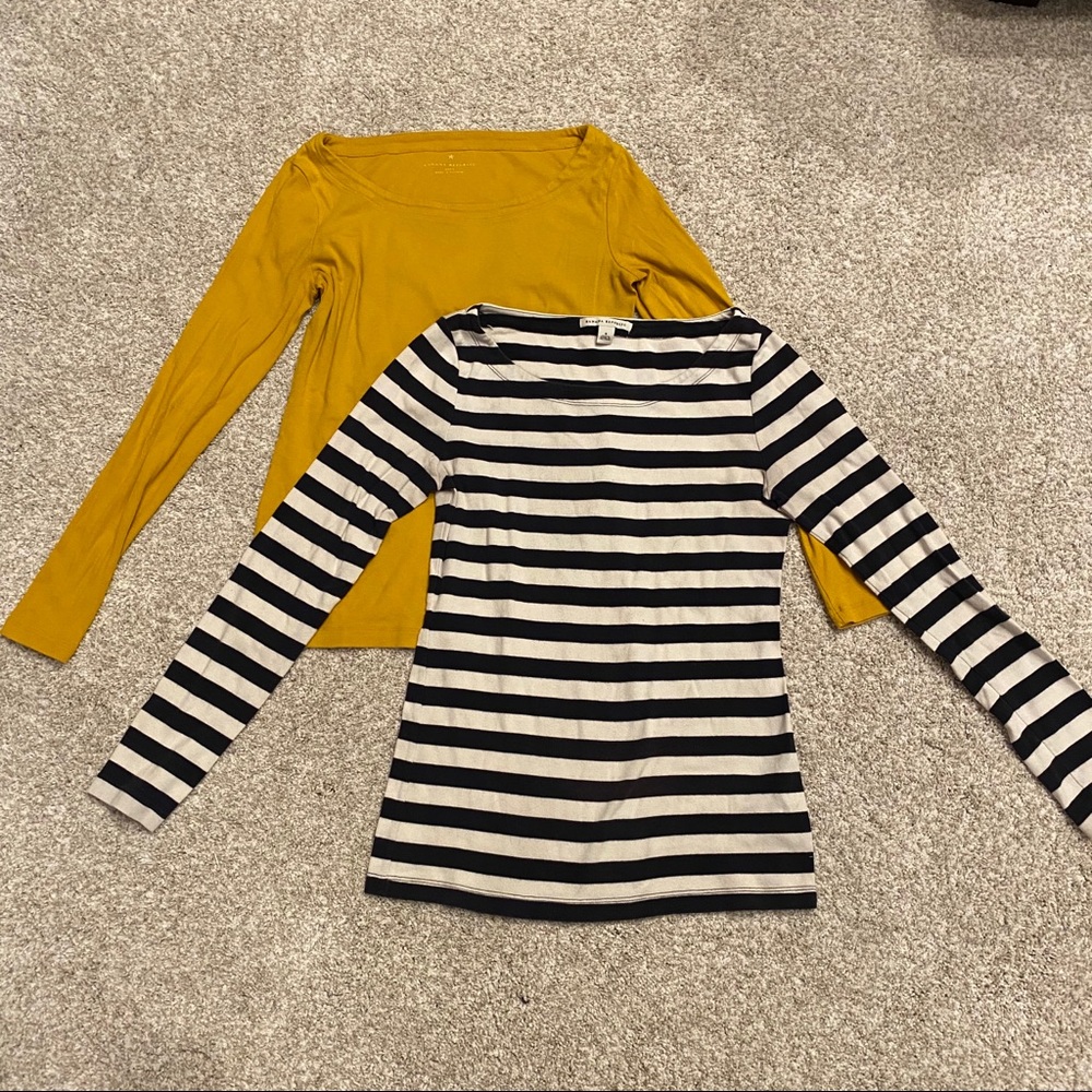 Banana Republic Sm long sleeve navy/white & yellow